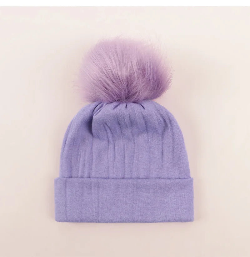 Newborn Hat for Girls Boys Pompom Baby Beanie Autumn Winter Infant Cap Toddler Hats Big Elastic Baby Accessories 0-6M