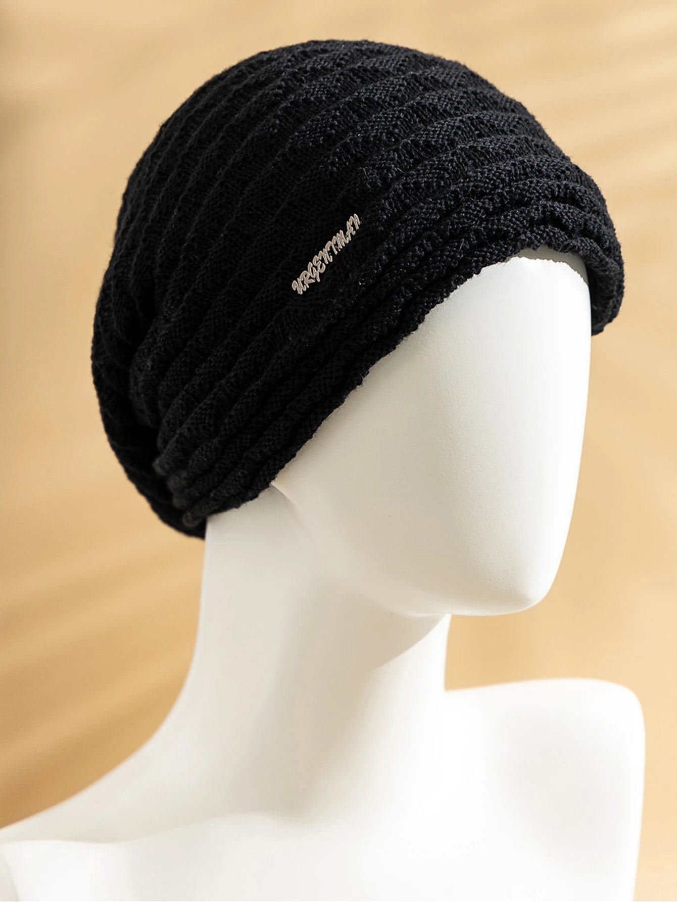 New Unisex Slouchy Winter Hats Add Fur Lined Men And Women Neck Collar And Hat Dual-use Casual Label Decor Winter Knitted Hats