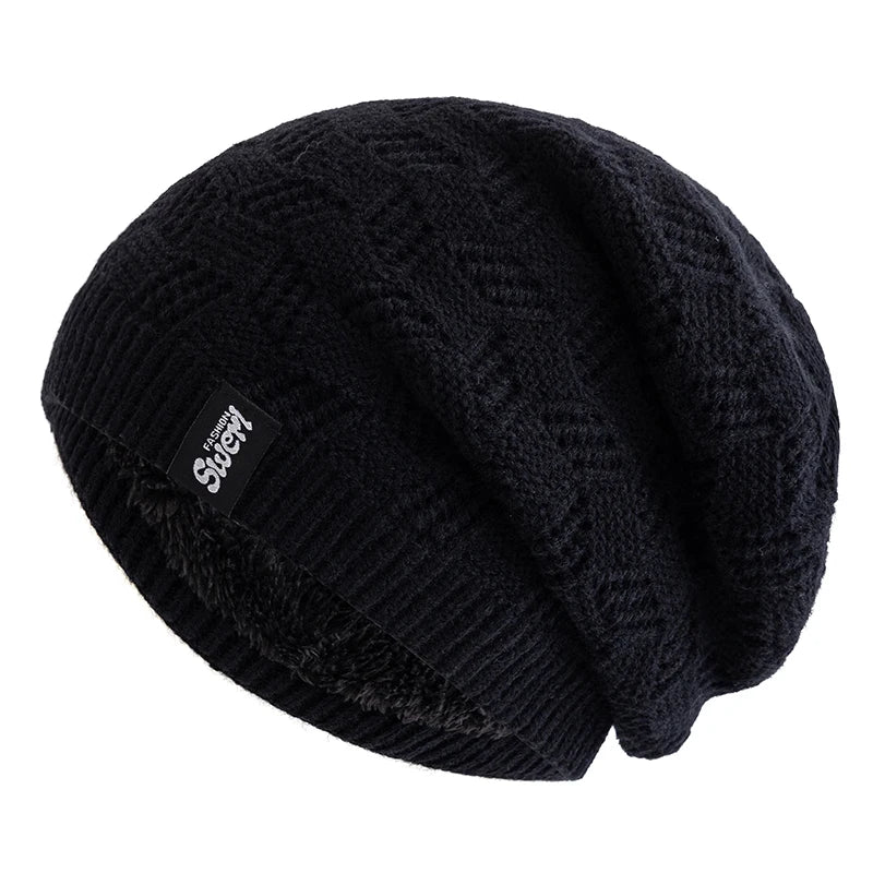 New Unisex Winter Hats Fashion Slouchy Beanie Hat Fleece Lined Warm Knitted Hats Men Women Ski Beanie Cap