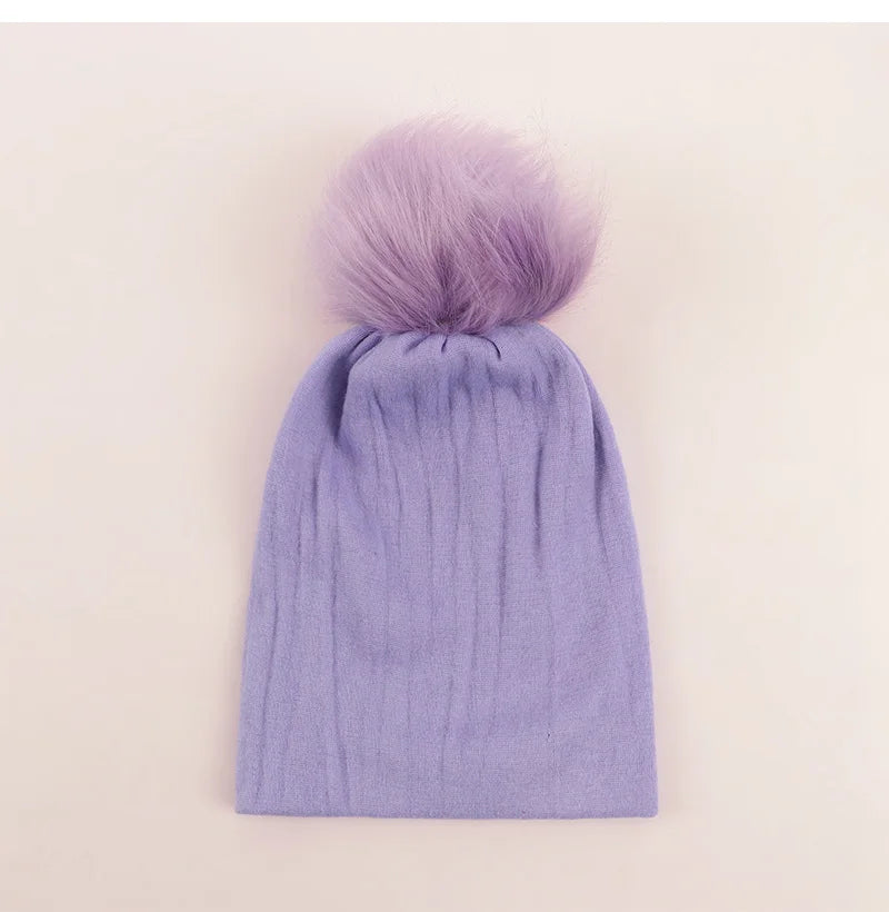 Newborn Hat for Girls Boys Pompom Baby Beanie Autumn Winter Infant Cap Toddler Hats Big Elastic Baby Accessories 0-6M