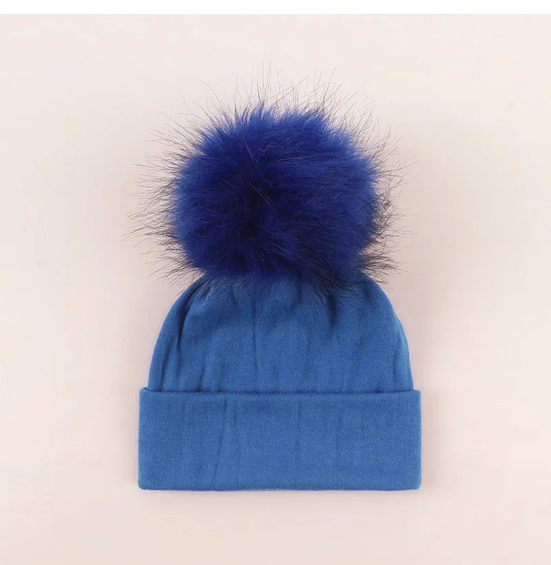 Newborn Hat for Girls Boys Pompom Baby Beanie Autumn Winter Infant Cap Toddler Hats Big Elastic Baby Accessories 0-6M