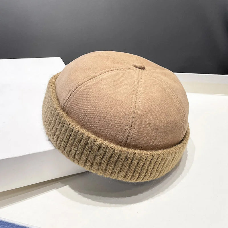 Autumn/winter beret, melon skin hat, versatile and personalized for men and women, hip-hop retro landlord hat, trendy hat