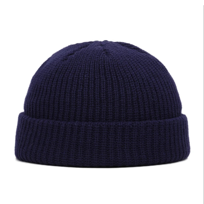 Unisex Warm Knitted Brimless Hat Men Women Beanies Winter Autumn Hip Hop Skullcap Street Beanie Ski Fisherman Solid Color Cap