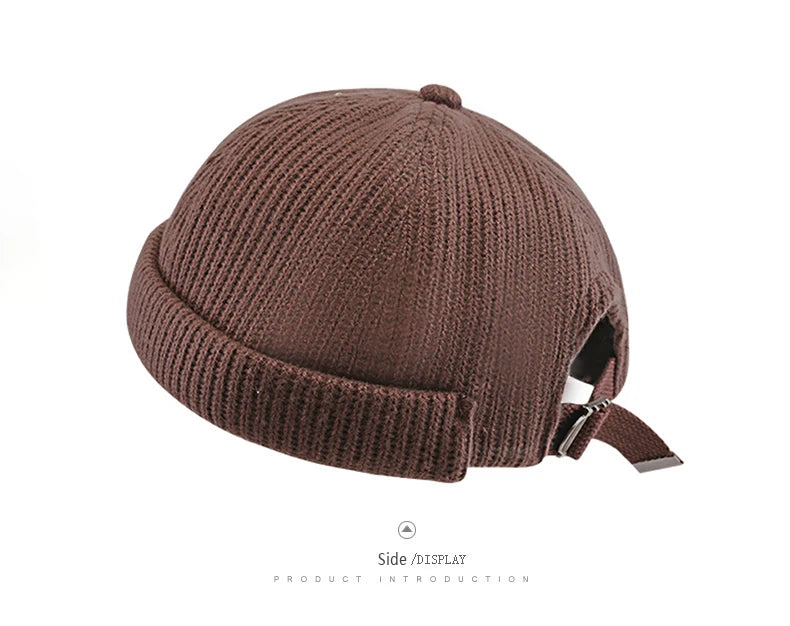 Bocca Knitted Docker Cap Beanies Brimless Hat Without Visor Skullcap Men Women Solid Color Warm Thick Winter Hat Street Fashion