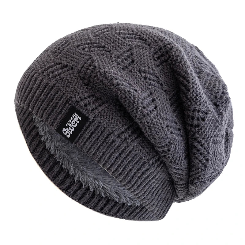 New Unisex Winter Hats Fashion Slouchy Beanie Hat Fleece Lined Warm Knitted Hats Men Women Ski Beanie Cap