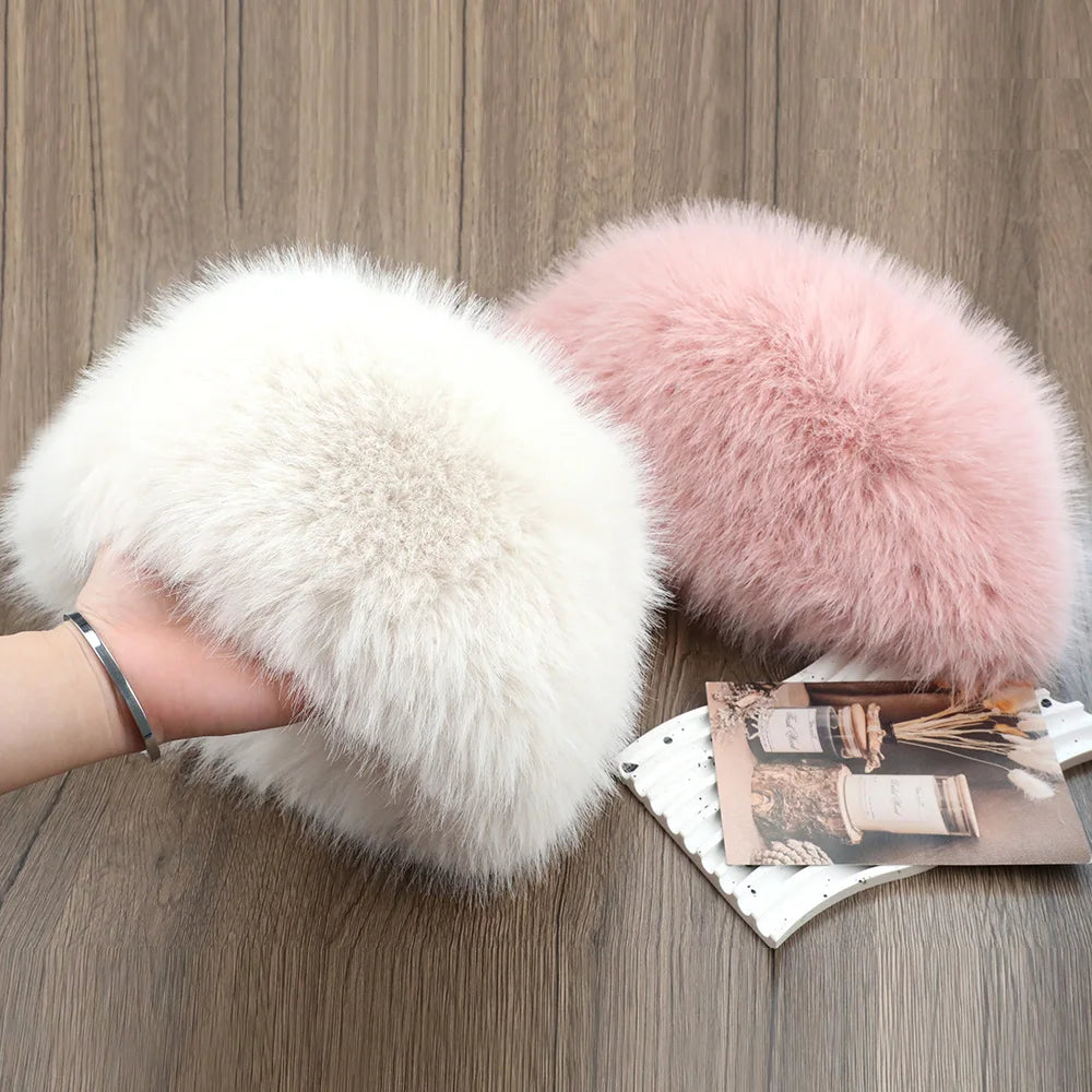 Hot Sale Fur Hat Women Warm Snow Ski Cap Female Faux Fox Fur Thick Warm Winter Hat Lady Windproof Russian Hat Ear Warmer Bonnet