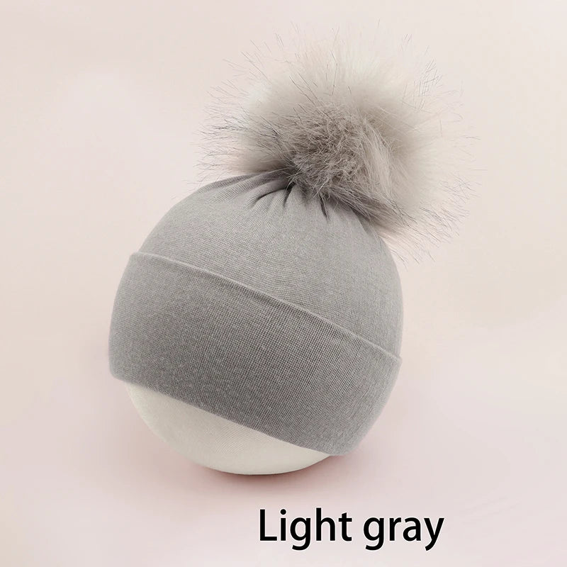 Newborn Hat for Girls Boys Pompom Baby Beanie Autumn Winter Infant Cap Toddler Hats Big Elastic Baby Accessories 0-6M