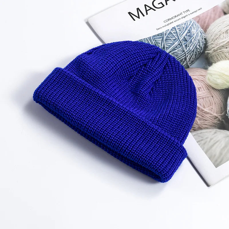 Winter Warm Beanies Women Men Knitted Hats Boys Girls Skullies Hat Solid Color Unisex Autumn SkullCap Casual Elastic Hip Hop Hat