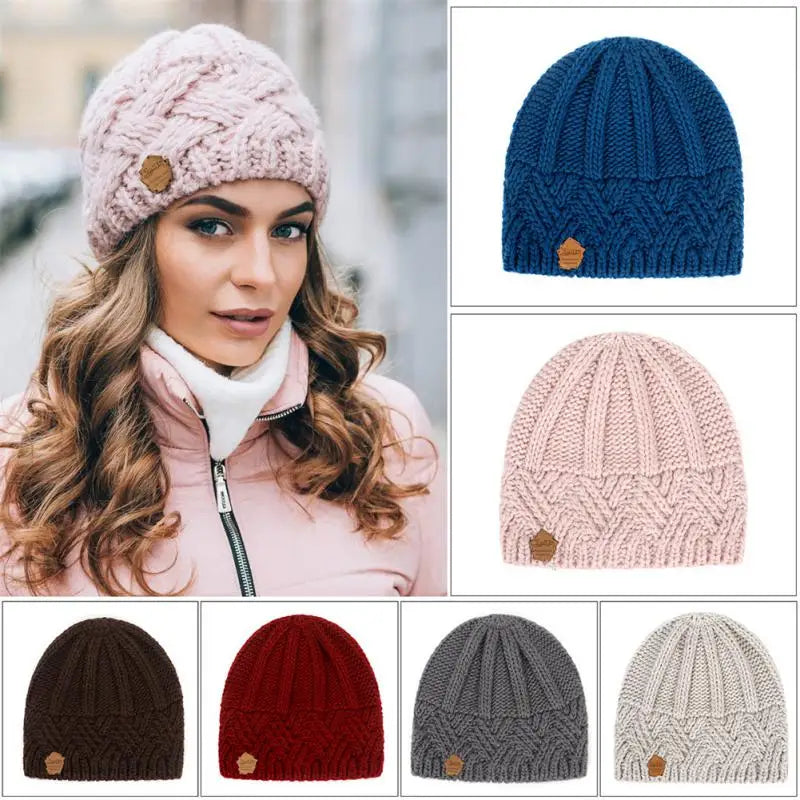 New Knitted Hat Woolen Yarn Men's Women's Vintage Style Beanies Diamond Plaid Autumn Winter Woolen Hat Warm Accessories