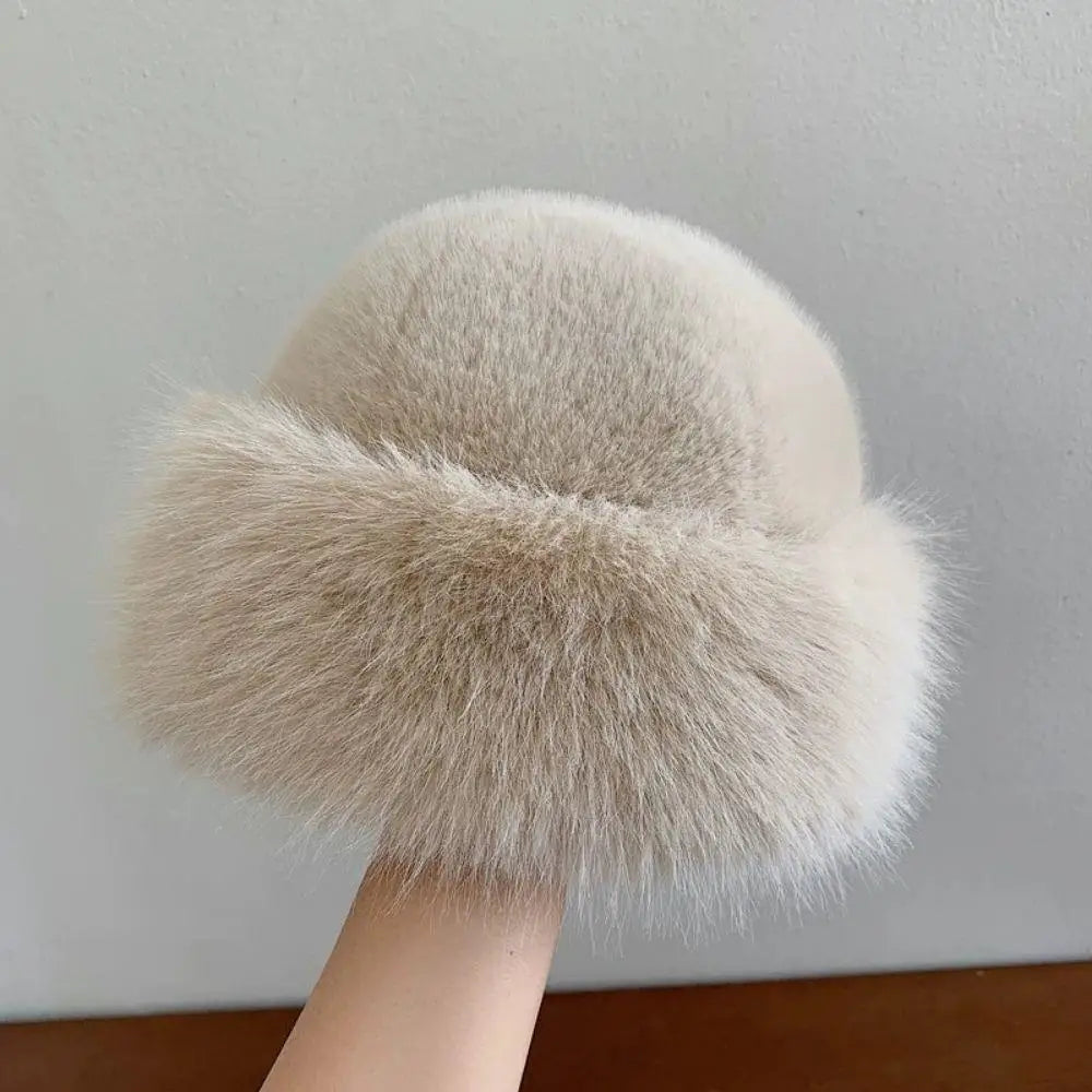 Hot Sale Fur Hat Women Warm Snow Ski Cap Female Faux Fox Fur Thick Warm Winter Hat Lady Windproof Russian Hat Ear Warmer Bonnet