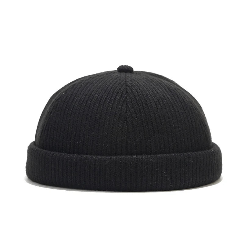 Bocca Knitted Docker Cap Beanies Brimless Hat Without Visor Skullcap Men Women Solid Color Warm Thick Winter Hat Street Fashion