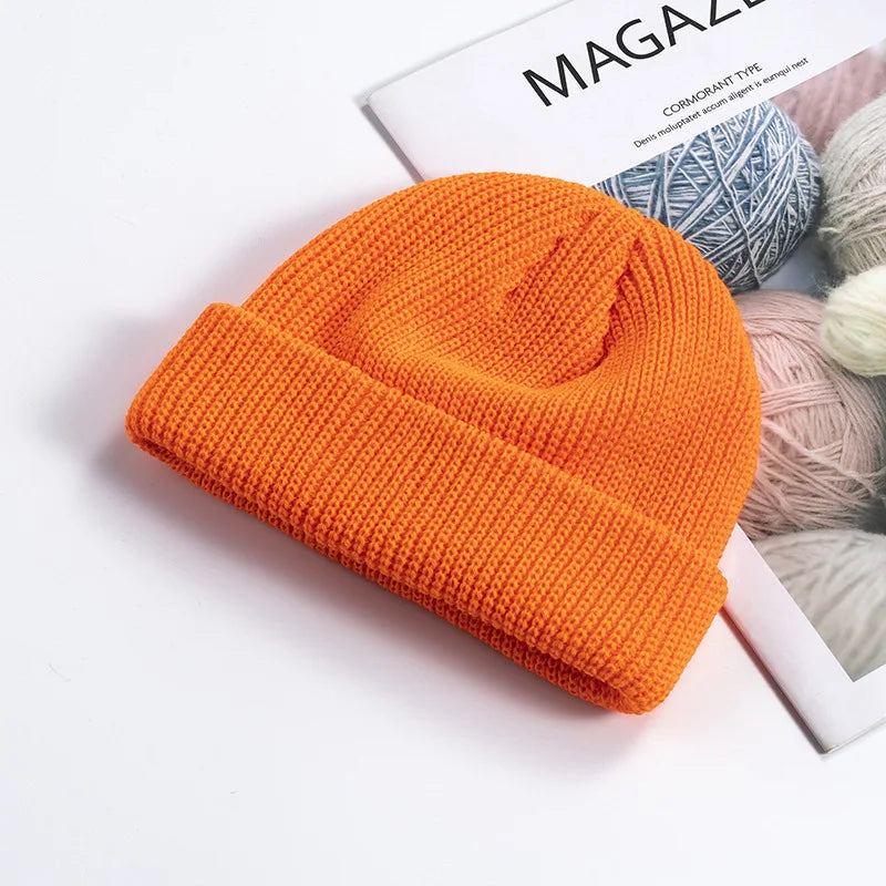 Winter Warm Beanies Women Men Knitted Hats Boys Girls Skullies Hat Solid Color Unisex Autumn SkullCap Casual Elastic Hip Hop Hat