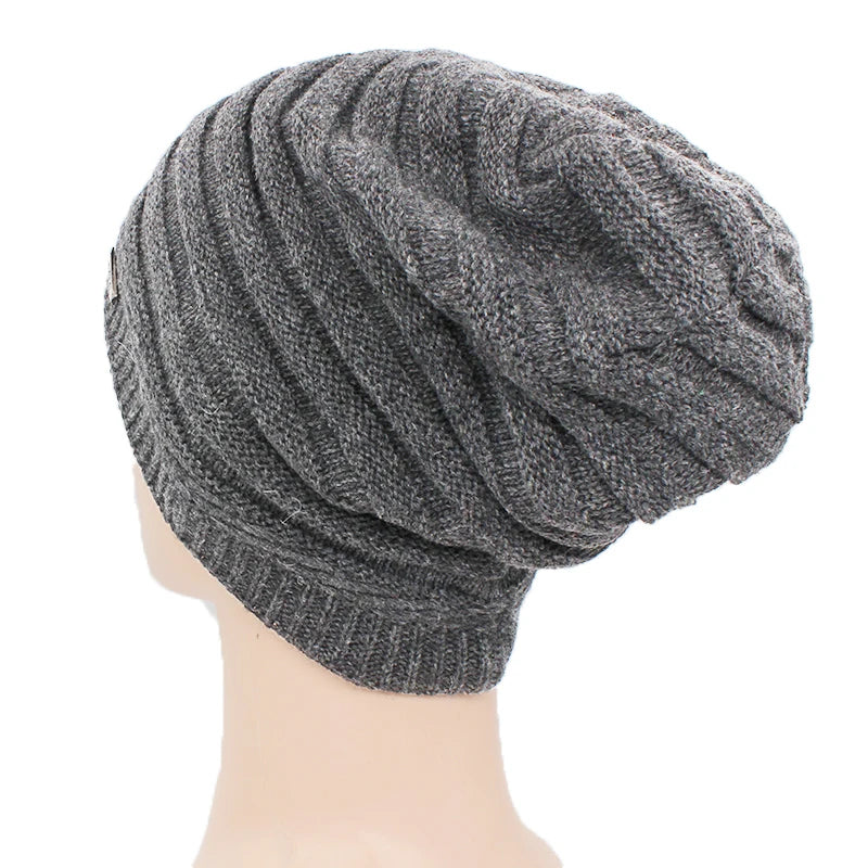 Adult Women Winter Warm Hat For Men Unisex Fashion Casual Knitted Stripe Girl Boy Beanies Skullies Outdoor Cotton Hats S11X06