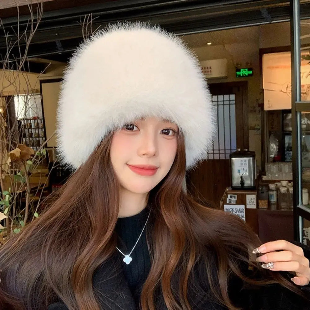 Hot Sale Fur Hat Women Warm Snow Ski Cap Female Faux Fox Fur Thick Warm Winter Hat Lady Windproof Russian Hat Ear Warmer Bonnet