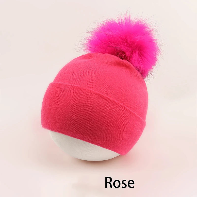 Newborn Hat for Girls Boys Pompom Baby Beanie Autumn Winter Infant Cap Toddler Hats Big Elastic Baby Accessories 0-6M