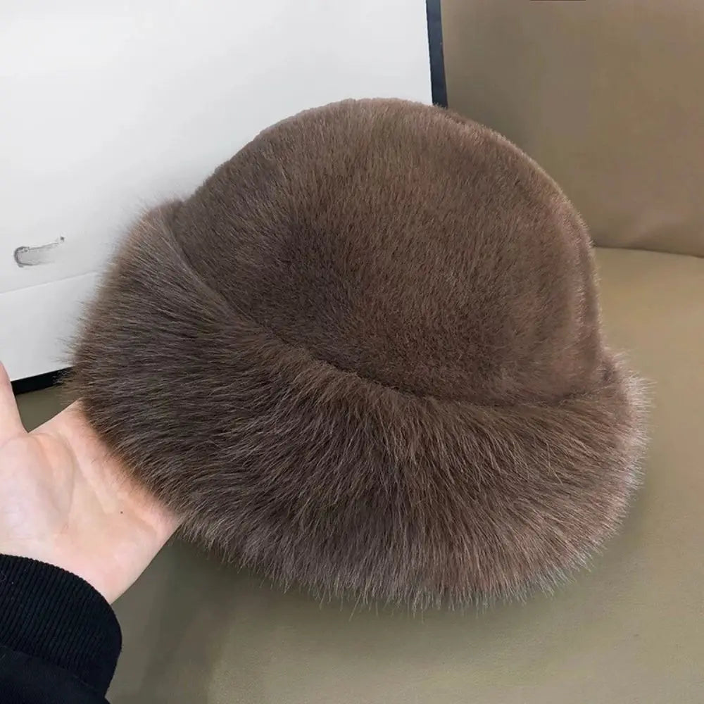 Hot Sale Fur Hat Women Warm Snow Ski Cap Female Faux Fox Fur Thick Warm Winter Hat Lady Windproof Russian Hat Ear Warmer Bonnet