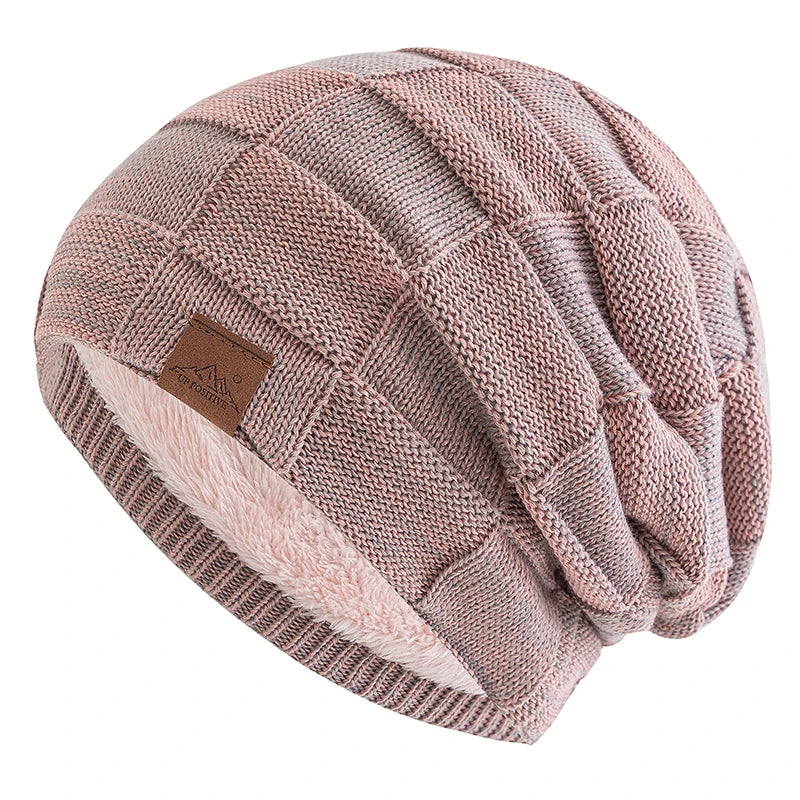 Hot Sale Women Winter Hats Fashion Slouchy Warm Beanie Fashion Female Multicolor Mixing Color Design Knitted Cap