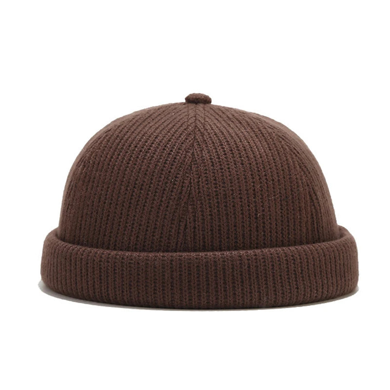 Bocca Knitted Docker Cap Beanies Brimless Hat Without Visor Skullcap Men Women Solid Color Warm Thick Winter Hat Street Fashion