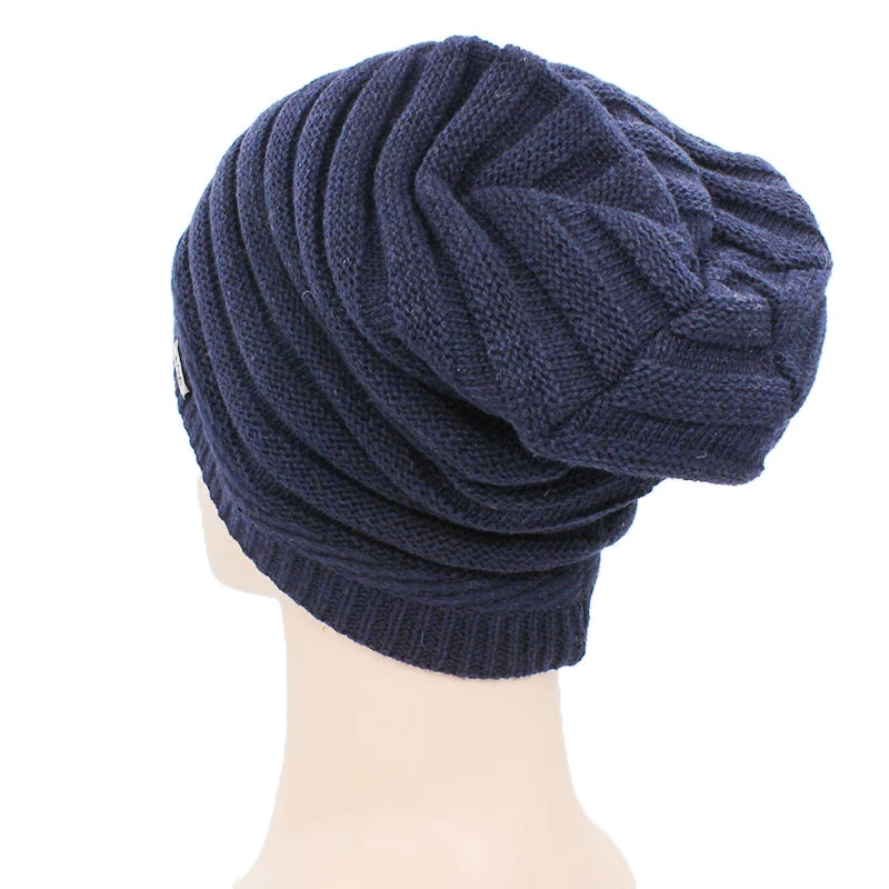 Adult Women Winter Warm Hat For Men Unisex Fashion Casual Knitted Stripe Girl Boy Beanies Skullies Outdoor Cotton Hats S11X06