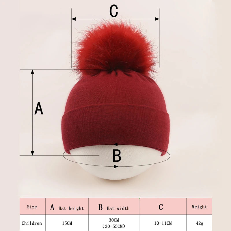 Newborn Hat for Girls Boys Pompom Baby Beanie Autumn Winter Infant Cap Toddler Hats Big Elastic Baby Accessories 0-6M