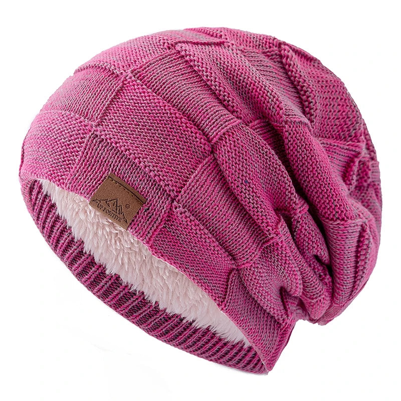 Hot Sale Women Winter Hats Fashion Slouchy Warm Beanie Fashion Female Multicolor Mixing Color Design Knitted Cap