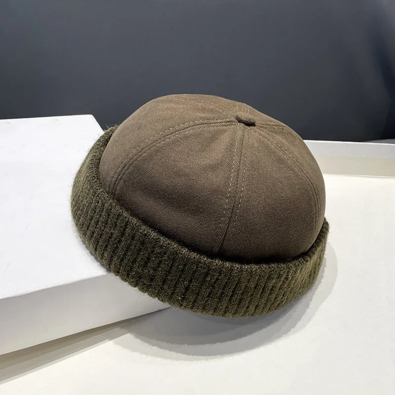 Autumn/winter beret, melon skin hat, versatile and personalized for men and women, hip-hop retro landlord hat, trendy hat